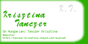 krisztina tanczer business card